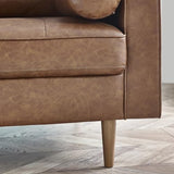 Julian Bowen Henley Canapé 2 Places Simili Cuir Marron, Similicuir, 2 Seater