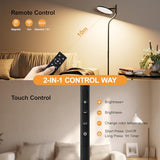 Nulmvic Lampadaire LED Salon Dimmable - 36W Lampe Sur Pied avec 4 Couleurs Variation Continue Lampadaire LED Moderne avec Télécommande et Commande Tactile pour Salon Chambre et Bureau