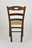 t m c s Tommychairs - Set 4 chaises Savoie pour Cuisine, Bar et Salle à Manger, Robuste Structure en Bois de hêtre peindré en Couleur Noyer et Assise en Paille