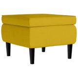 vidaXL Fauteuil à Oreilles avec Tabouret Chaise de Relaxation Siège de Salon Meuble de Salle de Séjour Maison Intérieur Jaune Moutarde Velours