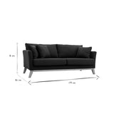 Miliboo Canapé scandinave déhoussable 3 Places en Tissu Gris foncé et Bois Clair Oslo