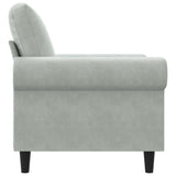 vidaXL Fauteuil, Siège avec Accoudoirs et Dossier Rembourrés, Canapé avec Coussin, Meuble de Salle de Séjour, Moderne, Gris Clair Velours