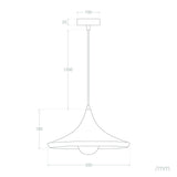 LEDKIA LIGHTING - Suspension Métal Presley | Design Japonais Inspiré | Douille E27 | Câble Réglable en Hauteur | Aluminium Résistant, Doré