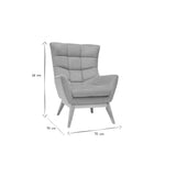 Miliboo Fauteuil scandinave en Tissu Effet Velours texturé Jaune Moutarde et Bois Clair Brody