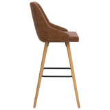 vidaXL Lot de 2 Tabourets de Bar, Chaise de Pub, Siège de Bistrot, Meuble de Salle à Manger Cuisine Salon Maison Intérieur, Marron Velours