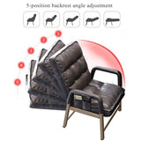 GIZNXBA Fauteuil en Cuir Gris, Chaise D'appoint Contemporaine Rembourrée avec Cadre en Acier Chaise De Loisirs avec Accoudoirs Poches Latérales Chaise D'ordinateur Ergonomique for Salon(/Gray,A)