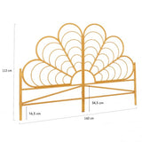 IDMarket - Tête de lit sur Pied Ivy 160 cm Effet rotin en Forme de Fleur