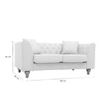 Miliboo Canapé 2 Places capitonné en Tissu Beige et Bois Clair Montaigne