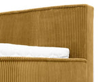 Best Mobilier - Lit 160X200 cm Swan en Velours Côtelé Jaune avec Sommier Inclus - Chambre Adulte