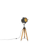 Qazqa radient - Lampe de table trépied/tripode - 1 lumière - H 176 cm - Noir - Rustique - éclairage intérieur - Salon I Chambre