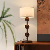 Gydcbhy Lampe De Table Rurale Vintage De 20,47 Pouces En Finition Couleur Bois De Noyer Avec Abat-jour En Tissu Pour Salon, Chambre À Coucher, Chevet, Salle À Manger, Bureau À Domicile, Hôtel, Famille