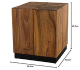 MACABANE Sam - Table d'appoint carrée 38x38cm Bois Suar piètement Noir