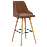 vidaXL Lot de 2 Tabourets de Bar, Chaise de Pub, Siège de Bistrot, Meuble de Salle à Manger Cuisine Salon Maison Intérieur, Marron Velours