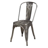 DUHOME Chaises de Salle à Manger Cuisine, Lot de Chaise Bistrot Industriel en Métal, Empilables Chaise de Cuisine, Scandinave Chaise Tabouret pour Bar, Café, Restaurant, Jardin (1PCS, Métallique)