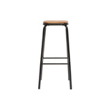 Miliboo Tabourets de Bar empilables Noir et Bois foncé H77.5 cm (Lot de 2) Memphis