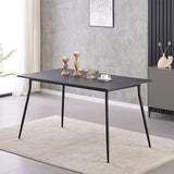 B&D Home Table de Salle à Manger LIOR | 140 cm x 80 cm Table de Cuisine Table en Bois pour Cuisine, Salle à Manger | Design Industriel Moderne | Aspect marbre, 11215-140-MASW