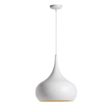 Luminaire Louxor, suspension métal, 60 W, blanc, ø 42 x H 44,5 cm