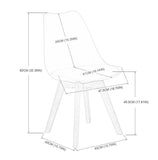 EGGREE Lot de 4 Chaise Salle à Manger Scandinaves SGS Tested Chaise Rembourrée de Cuisine Rétro Chaise de Bureau avec Pieds en Bois de Hêtre Massif, Rose Fumé