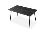 B&D Home Table de Salle à Manger LIOR | 140 cm x 80 cm Table de Cuisine Table en Bois pour Cuisine, Salle à Manger | Design Industriel Moderne | Aspect marbre, 11215-140-MASW