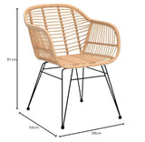 SKLUM Chaise de Salle à Manger en rotin synthétique Zole Noir