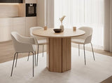 Selsey Table À Manger Ronde 110 cm pour 4 Personnes Table De Cuisine Bureau Chêne Lindberg Hexa