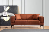 Menzzo Canapé 2 Places Vertice Tissu Toile Rouge Brique