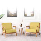 OLSKFUH Chaise De Loisirs pour Chambre À Coucher, Fauteuil en Cuir, Chaise D'Appoint Rétro du Milieu du Siècle Rembourrée avec Cadre en Bois, Chaise De Lecture Confortable,Blue-Size