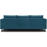 HOMIFAB Canapé 3 Places Convertibles en Velours Bleu Canard - Viktor