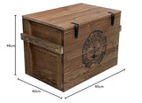 Uncle Joe's Caisse en Bois Coffre Table Basse Table d'appoint Vintage Style Shabby Chic Bois Massif Noyer