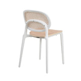 Kosmi Chaise Blanche, Assise Bois et cannage Naturel