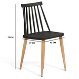 IDMarket - Lot de 4 chaises Lily Noires pour Salle à Manger
