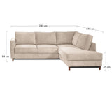 Lisa Design - Canapé d'angle Convertible - Angle Droit - Jake en Velours Côtelé - Canapé Lit - Sofa Bleu Ardoise 5 Places - Salon