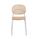 Kosmi Chaise Blanche, Assise Bois et cannage Naturel