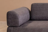 Menzzo Canapé 3 Places modulable Dossier et accoudoirs Amovibles avec 2 Coussins et Bout de canapé Agista Tissu Bleu