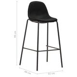 vidaXL Chaises de Bar 2 pcs Noir Tissu