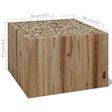 vidaXL Teck Authentique Table Basse 50x50x35 cm Table d'Appoint Meuble Canapé