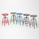 HOMESCAPES Tabouret de Bar Vintage Gris avec siège de Tracteur pivotant, 70 cm