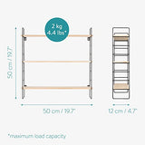 Navaris Étagère Murale – Compartiment de Rangement 50 x 50 x 12 cm en Bois de pin et métal – Étagère pour Chambre Salon Salle de Bain Cuisine