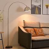 jiande 185cm Lampe de Plancher d'arc Moderne Lumière de Lecture for Salon Chambre à Coucher. Base de marbre. Prise de Plancher de Sol réglable en Acier Inoxydable E27