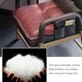 GIZNXBA Fauteuil en Cuir Gris, Chaise D'appoint Contemporaine Rembourrée avec Cadre en Acier Chaise De Loisirs avec Accoudoirs Poches Latérales Chaise D'ordinateur Ergonomique for Salon(/Gray,A)
