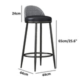 ZZJDMY Chaises de Bar Ensemble de 2, Tabourets de Bar en métal Tabouret de Cuisine de Cuisine, Bar de Bar à Voile Industrielle avec pavé éponge en Cuir Bas et Cuir (Color : C, Size : 65cm)