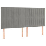 vidaXL Tête de Lit Meubles de Chambre à Coucher Accessoires de Lit Simple Têtes de Cadre de Lit Intérieur Gris Clair 160x5x118/128 cm Velours