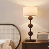 Gydcbhy Lampe De Table Rurale Vintage De 20,47 Pouces En Finition Couleur Bois De Noyer Avec Abat-jour En Tissu Pour Salon, Chambre À Coucher, Chevet, Salle À Manger, Bureau À Domicile, Hôtel, Famille