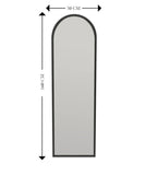 Dmora - Miroir Zaniah, Verre miroité, Objet d'ameublement Mural, Décoration avec Miroir, 50x2h160 cm, Noir