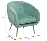 Atmosphera - Fauteuil Solaro - Vert céladon - Velours