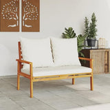 INLIFE Canapé de Jardin 120 cm avec Coussin Bois d'acacia massifMeubles,Mobilier de Jardin,Sièges de Jardin,Bancs de jardin-40.92 lb-Brun-33855