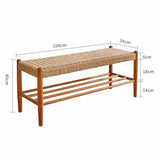 Banc à chaussures en bois de cerisier avec rangement pour entrée, étagère à chaussures pour chambre à coucher, repose-pieds étroit, banc de lit
