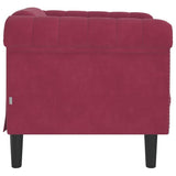 vidaXL Fauteuil, Chaise de Relaxation avec Accoudoirs et Dossier, Canapé de Salon Salle de Séjour Intérieur, Moderne, Rouge Bordeaux Velours