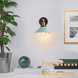 iDEGU Lot de 2 Appliques Murales Rétro, Lampe Murale de Style Edison en Forme de Parapluie E27 Métal Plafonnier Luminaire Vintage Applique Intérieure pour Chambre Salon Couloir Café, 220mm (Vert)