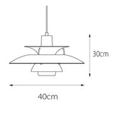 Lustre d'art de designer nordique pour restaurant, bar, café et chambre à coucher, lustre multicouche en aluminium avec bouton simple, tête unique, finition noire, taille 40 cm